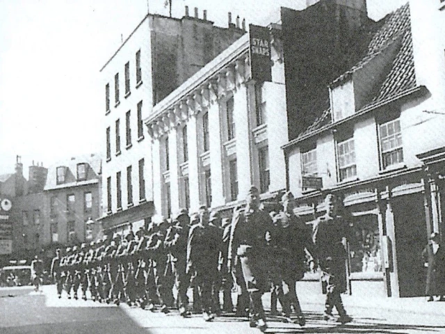 Germans marching along Charing Cross St Helier